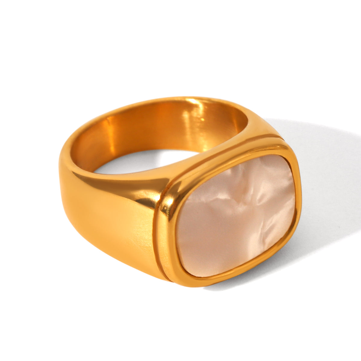ANELLO CHEVALIER MADREPERLA ACCIAIO INOX 304 MIS.9