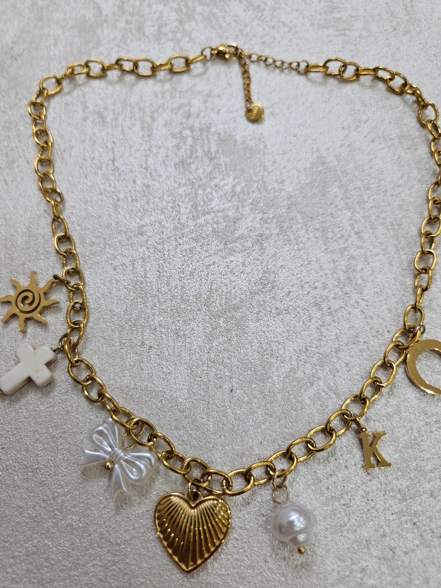 Collana cuore charm in acciaio inox
