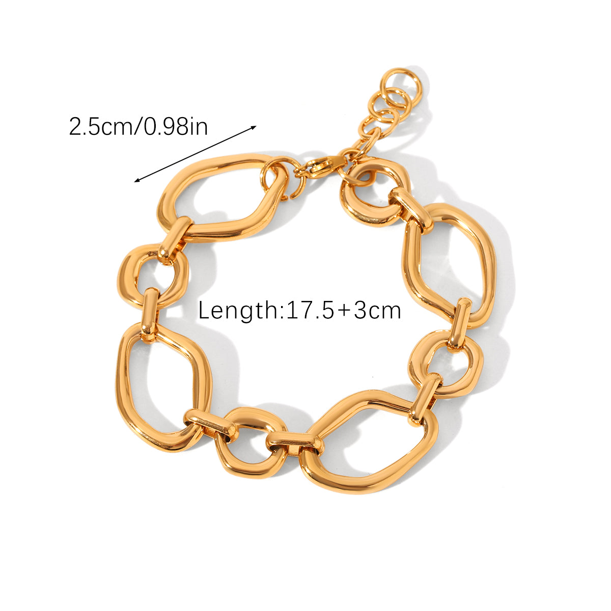 BRACCIALE A MAGLIE ORO ACCIAIO INOX 304