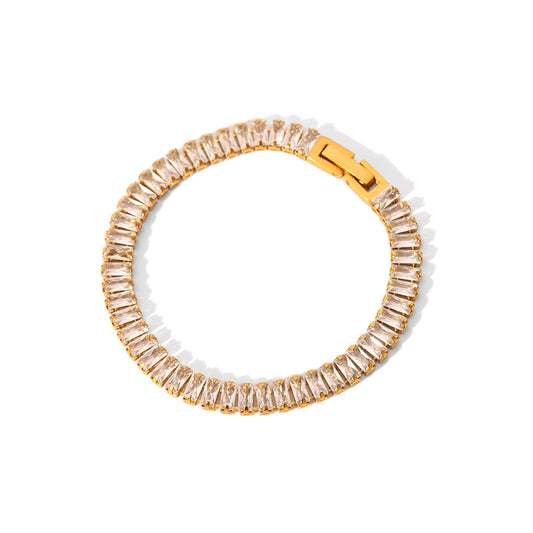 BRACCIALE TENNIS ZIRCONI ACCIAIO INOX 304 MIS 17 CM