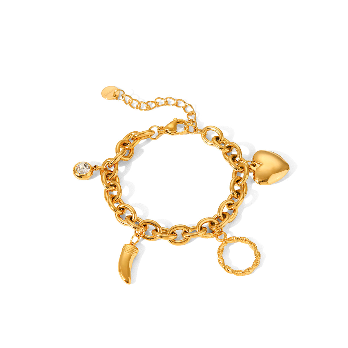 BRACCIALE FANTASY CON CIONDOLI IN OROR ACCIAIO INOX 304 REGOLABILE