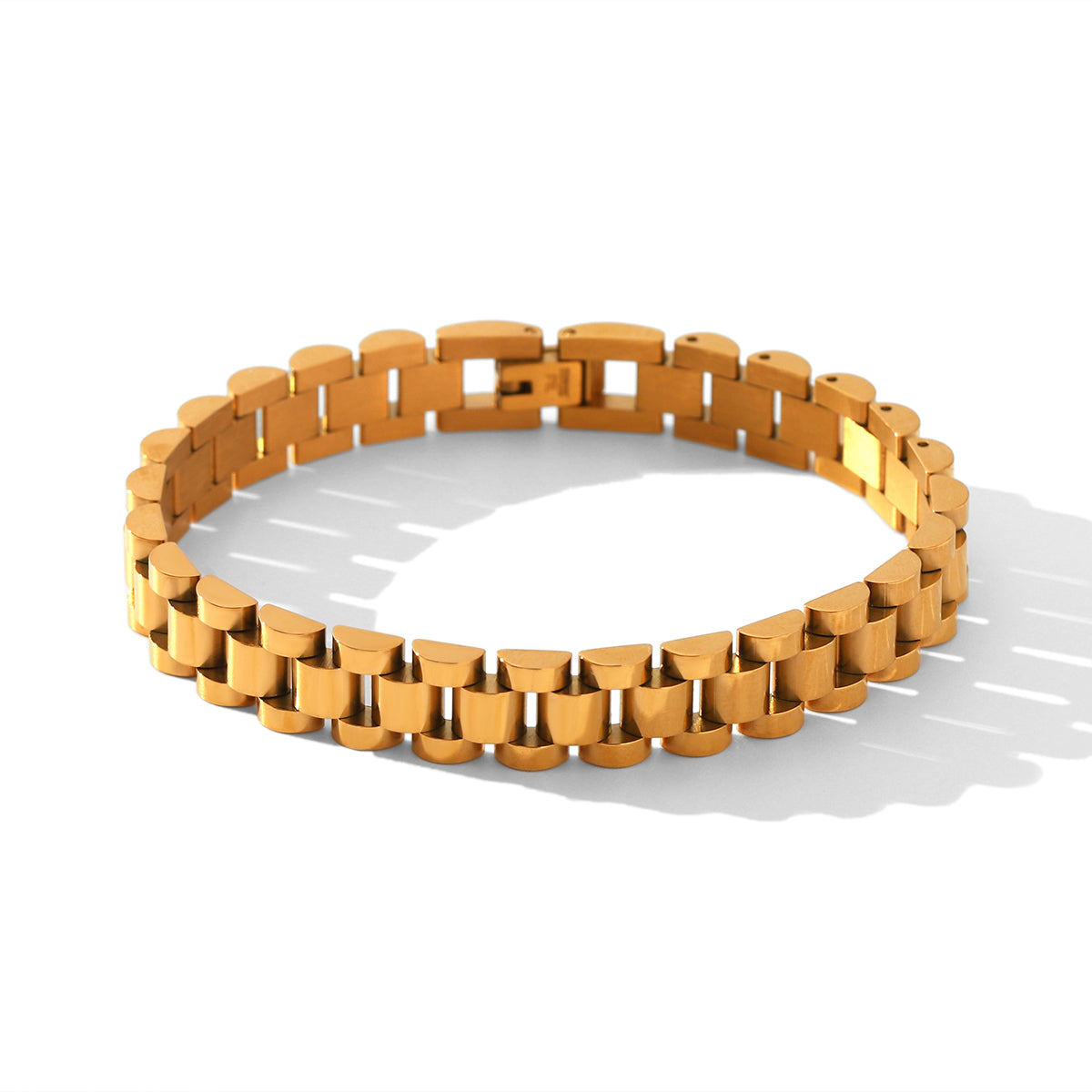 BRACCIALE PRESIDENT IN ORO ACCIAIO INOX 304