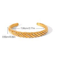 BRACCIALE ANTIQUE  RIGIDO CON STRASS ACCIAIO INOX 304 REGOLABILE