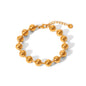 BRACCIALE SFERE LUMINOSE ORO ACCIAIO INOX 304 REGOLABILE
