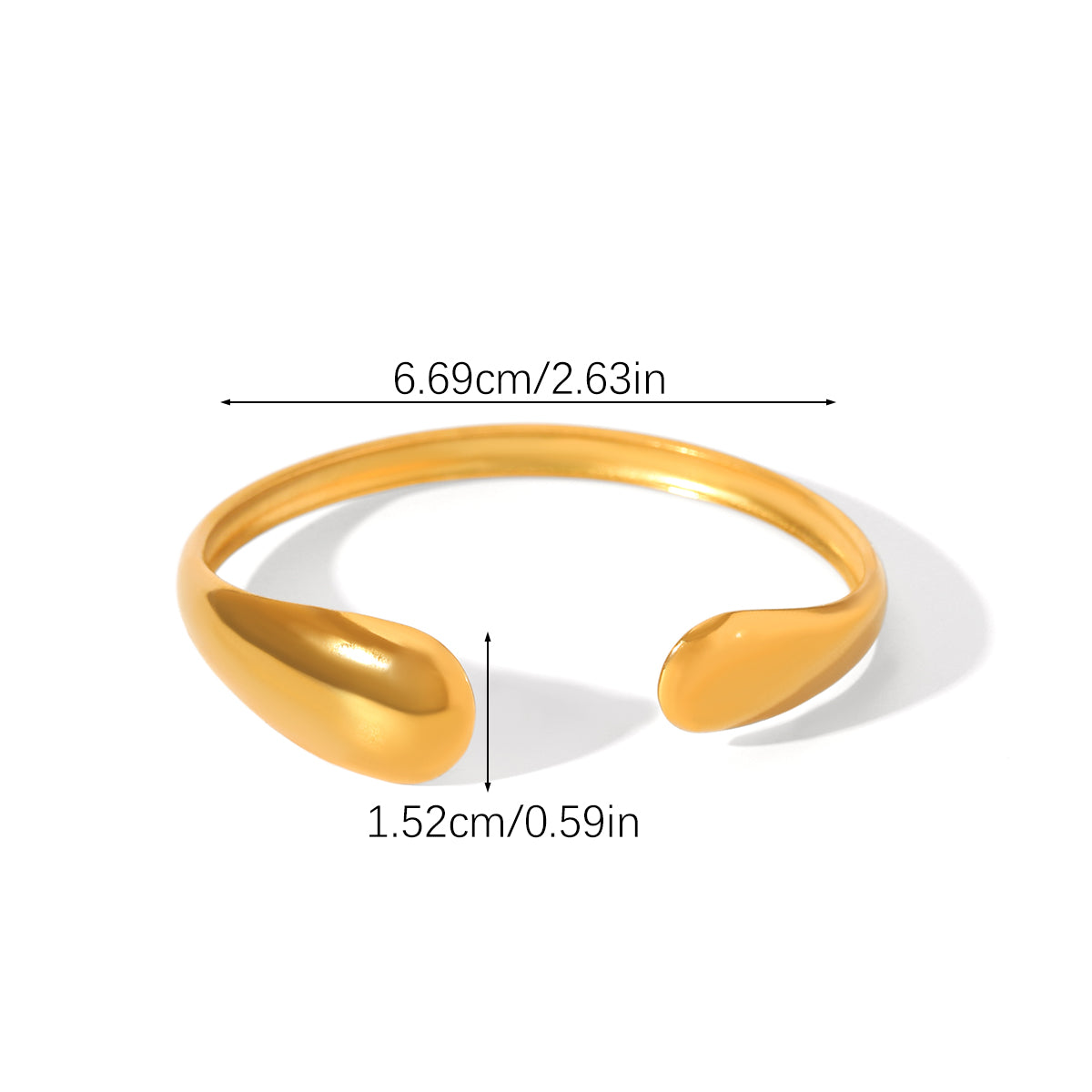 BRACCIALE SNAKE RIGIDO IN ORO ACCIAIO INOX 304