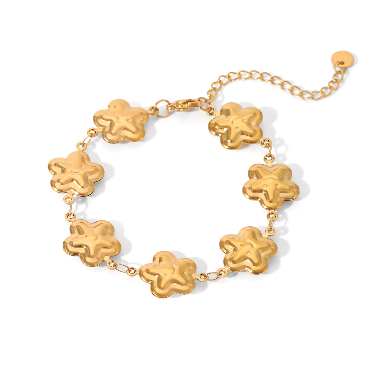 BRACCIALE STAR IN ORO ACCIAIO INOX 304 REGOLABILE