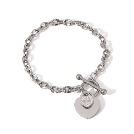 BRACCIALE CATENA ARGENTO ACCIAIO INOX 304