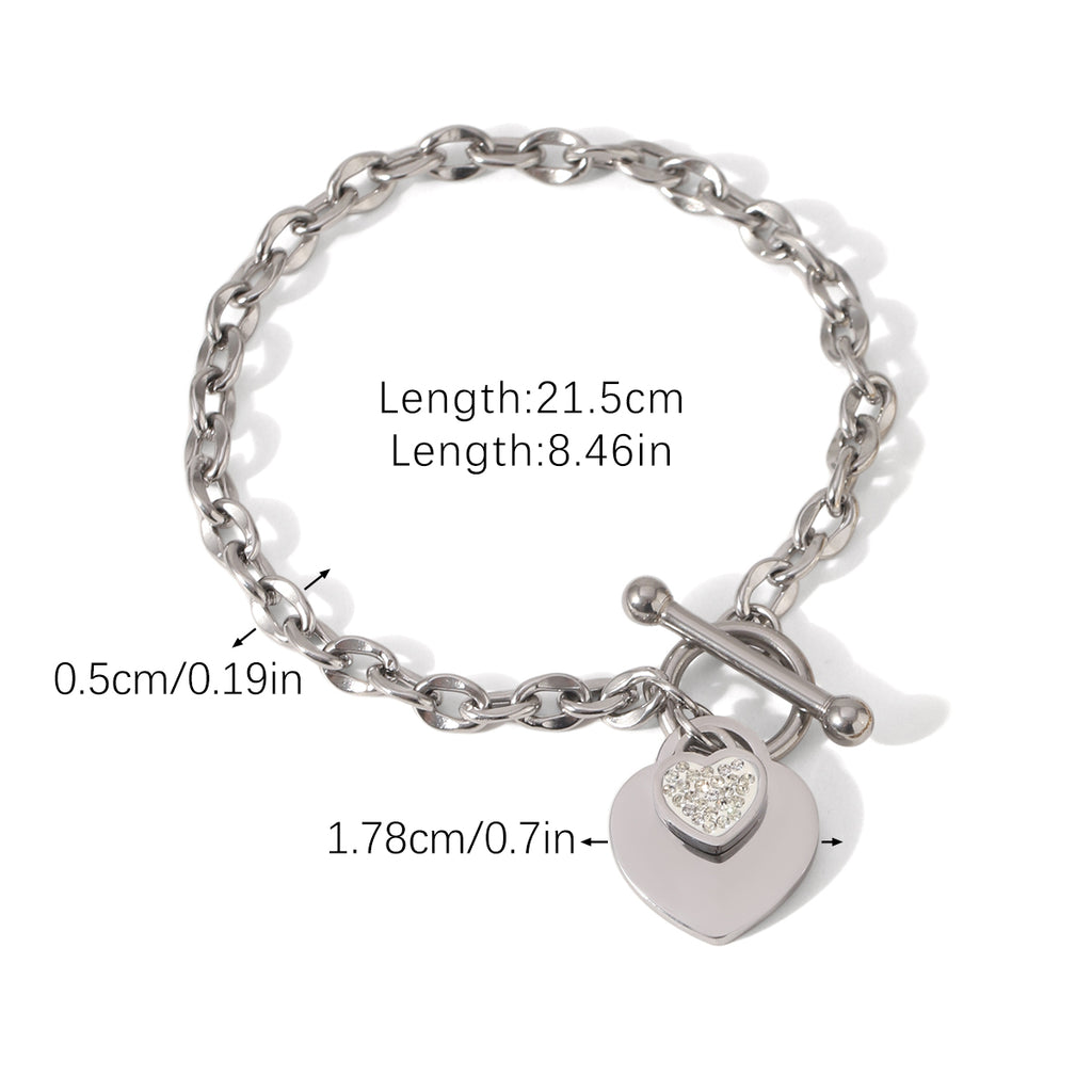 BRACCIALE CATENA ARGENTO ACCIAIO INOX 304