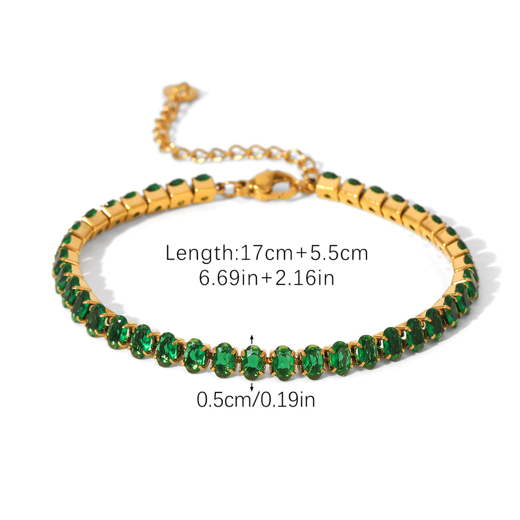 BRACCIALE ETERNITY SMERALDO  ACCIAIO INOX 304 REGOLABILE