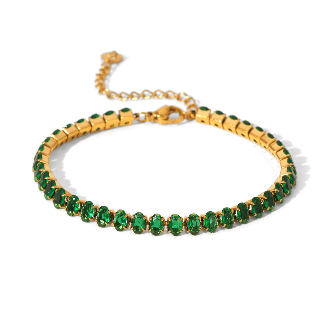 BRACCIALE ETERNITY SMERALDO  ACCIAIO INOX 304 REGOLABILE