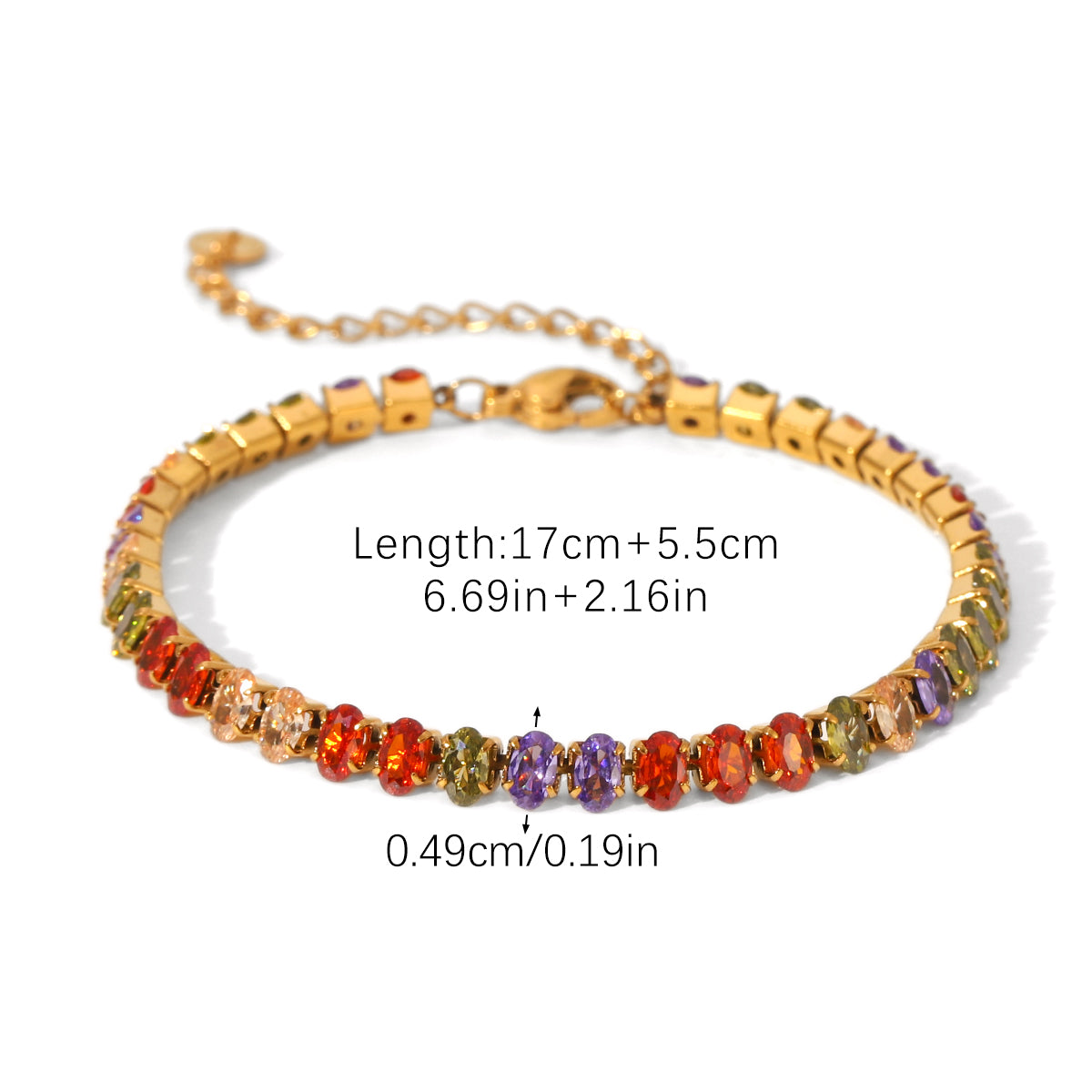 BRACCIALE ETERNITY MULTICOLOR  ACCIAIO INOX 304 REGOLABILE
