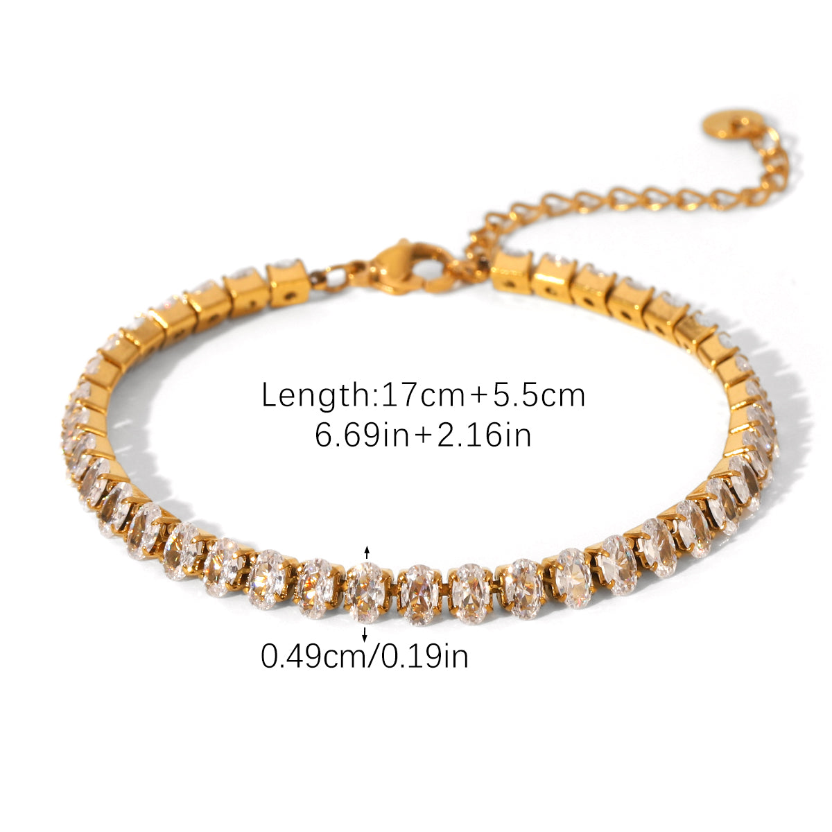 BRACCIALE ETERNITY WHITE ACCIAIO INOX 304 REGOLABILE