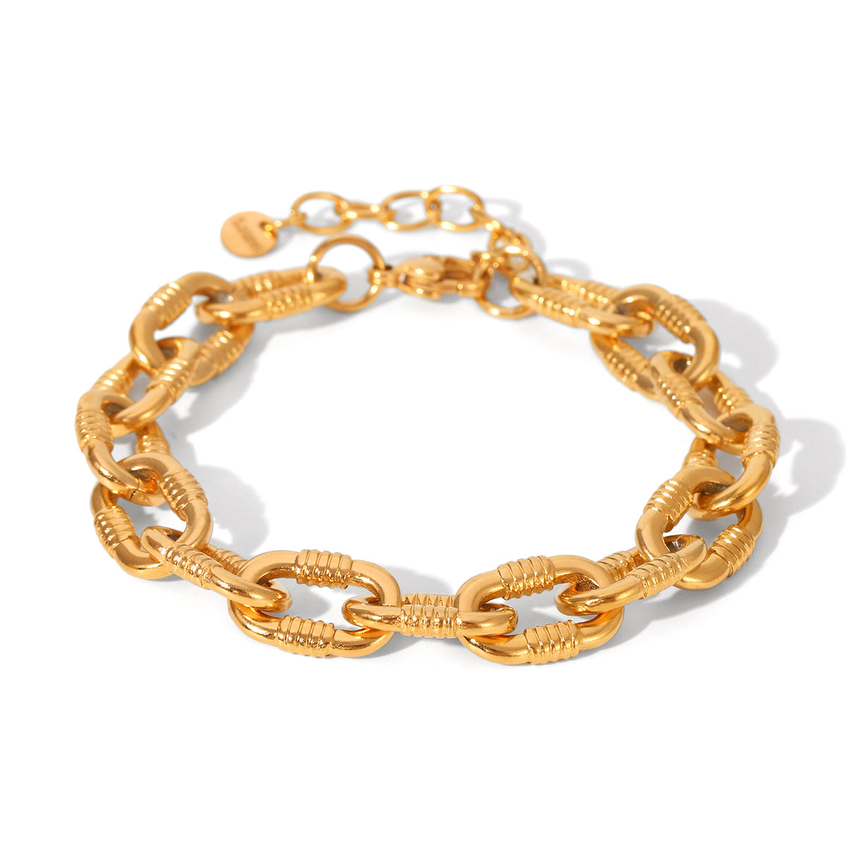 BRACCIALE CATENA MARINARA ORO ACCIAIO INOX 304 REGOLABILE