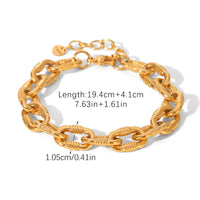 BRACCIALE CATENA MARINARA ORO ACCIAIO INOX 304 REGOLABILE