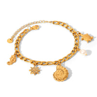 BRACCIALE MARINO CON CIONDOLI ACCIAIO INOX 304 REGOLABILE