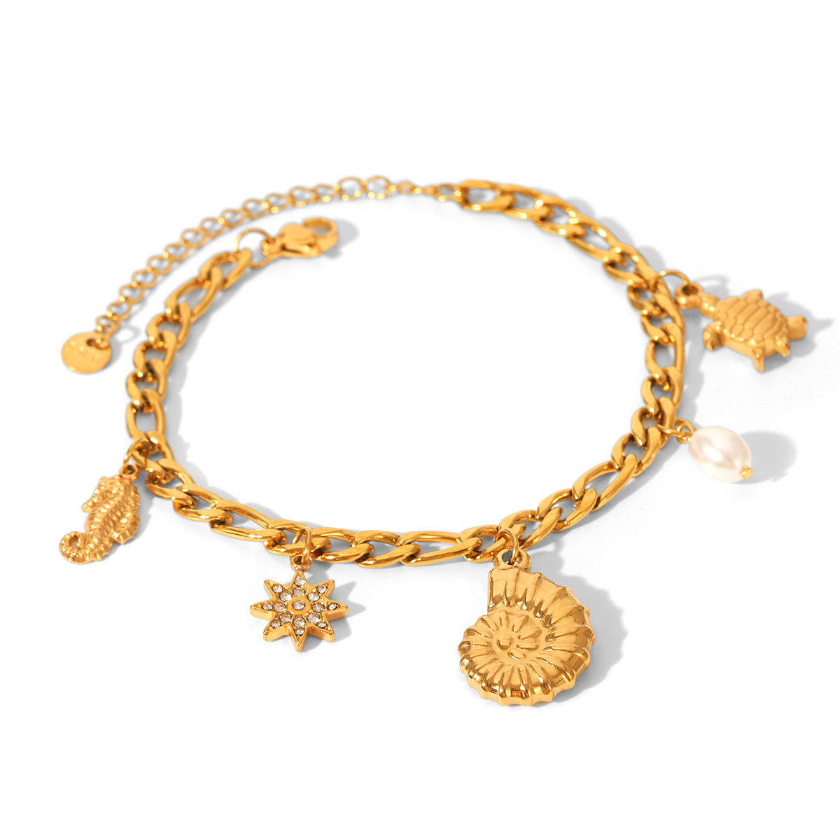 BRACCIALE MARINO CON CIONDOLI ACCIAIO INOX 304 REGOLABILE