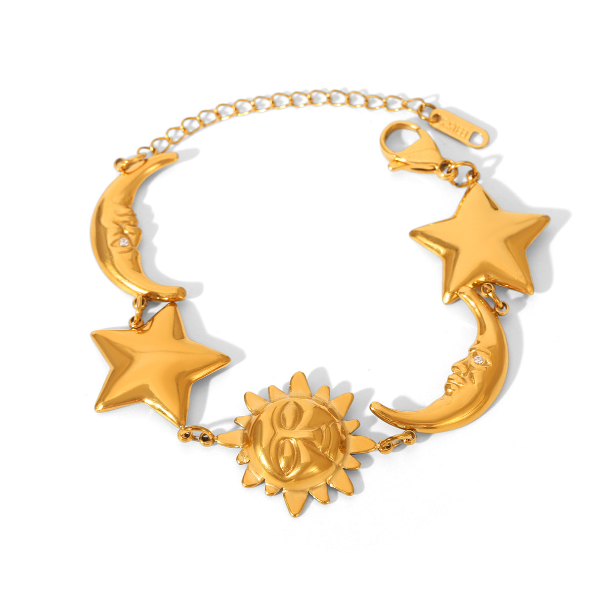 BRACCIALE COSTELLAZIONI IN ORO  ACCIAIO INOX 304 REGOLABILE