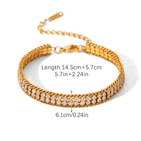 BRACCIALE TENNIS ORO ACCIAIO INOX 304