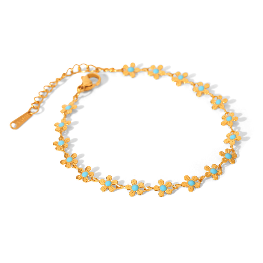 BRACCIALE PRIMAVERA CON PIETRE COLORATE ACCIAIO INOX 304 REGOLABILE