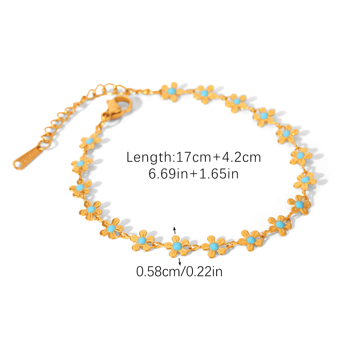 BRACCIALE PRIMAVERA CON PIETRE COLORATE ACCIAIO INOX 304 REGOLABILE