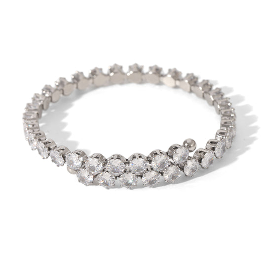 BRACCIALE TENNIS RIGIDO CON ZIRCONI ACCIAIO INOX 304