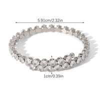 BRACCIALE TENNIS RIGIDO CON ZIRCONI ACCIAIO INOX 304