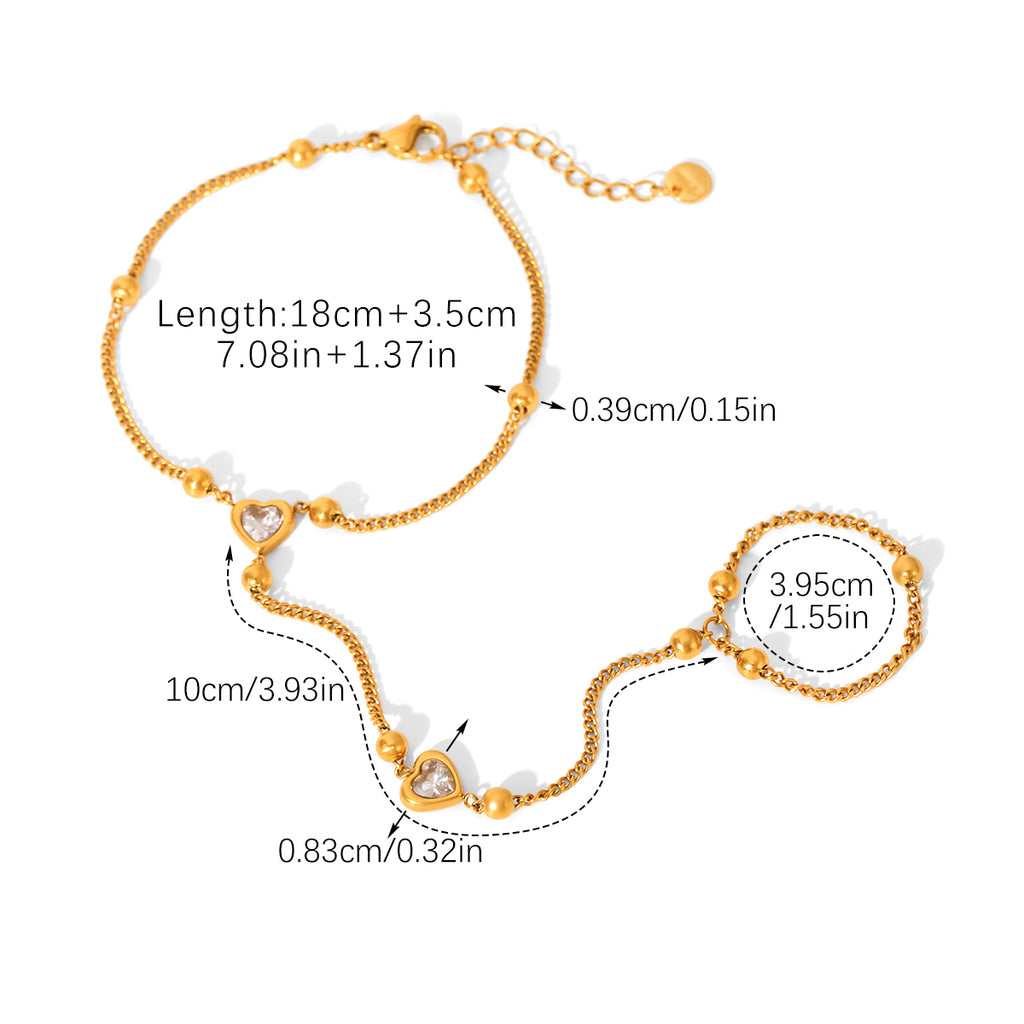 BRACCIALE BACIAMANO IN ORO ACCIAIO INOX 304 CON ZIRCONI REGOLABILE