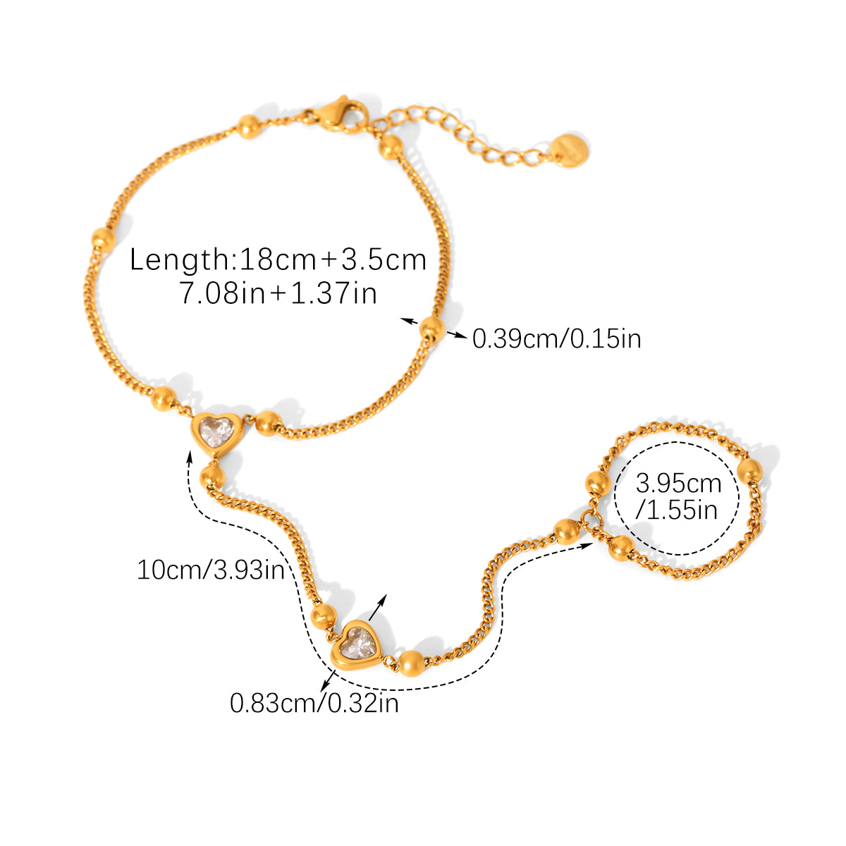 BRACCIALE BACIAMANO IN ORO ACCIAIO INOX 304 CON ZIRCONI REGOLABILE