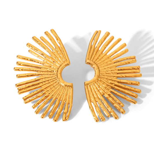 ORECCHINI VENTAGLIO GOLD ACCIAIO INOX 304