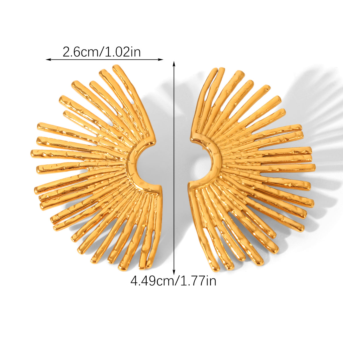 ORECCHINI VENTAGLIO GOLD ACCIAIO INOX 304