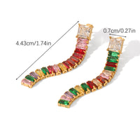 ORECCHINI PRECIOUS PENDENTI IMPREZIOSITO CON PIETRE MULTICOLOR ACCIAIO INOX 304