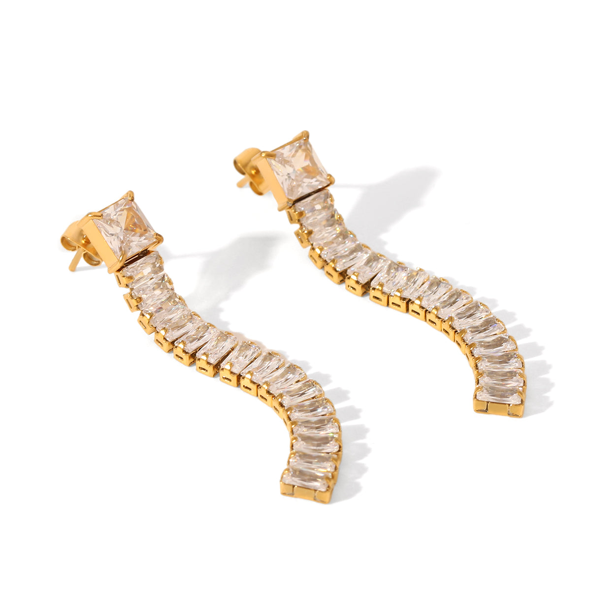 ORECCHINI PRECIOUS WHITE PENDENTI ACCIAIO INOX 304