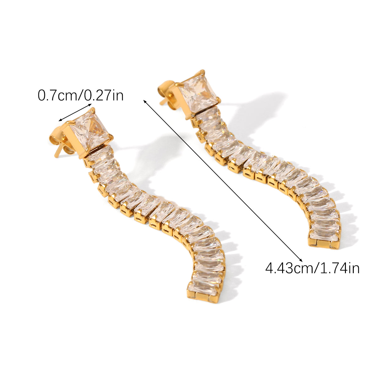 ORECCHINI PRECIOUS WHITE PENDENTI ACCIAIO INOX 304