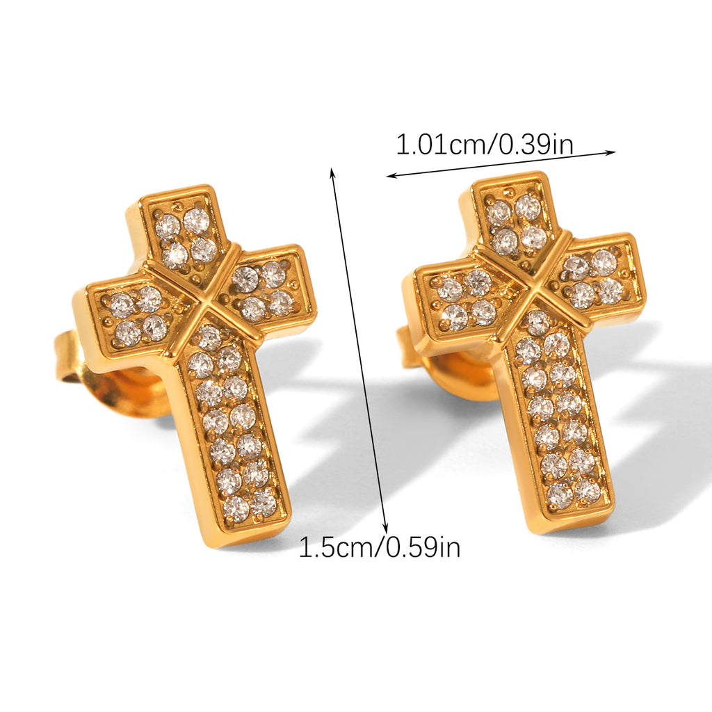 ORECCHINI ROOD  CON STRASS ACCIAIO INOX 304 REGOLABILE