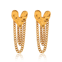 ORECCHINI LOVE CON PENDOLI ACCIAIO INOX 304 REGOLABILE
