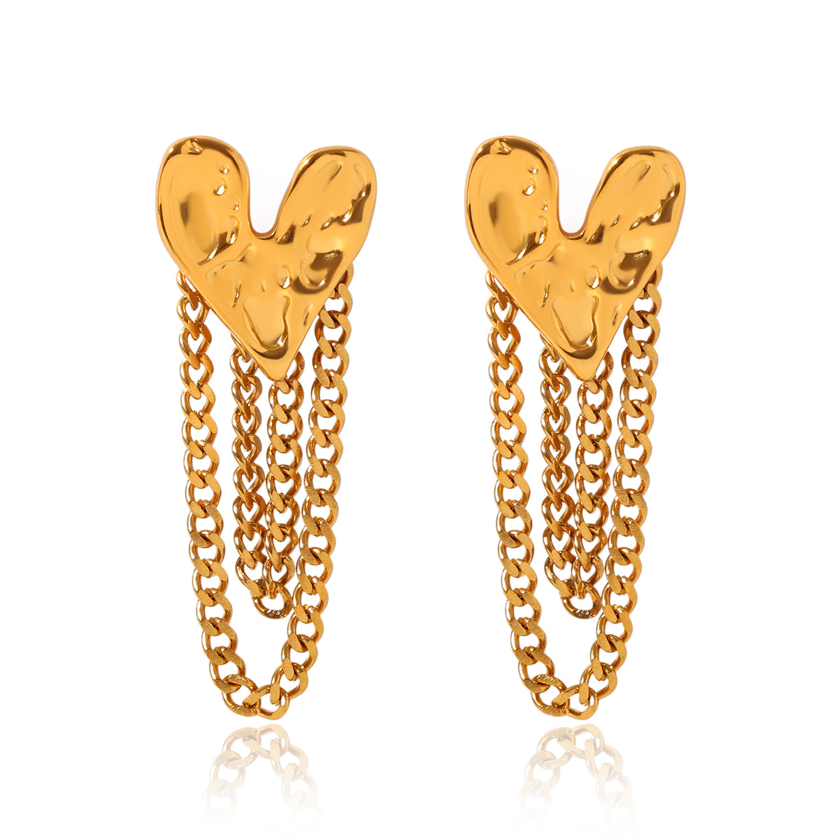 ORECCHINI LOVE CON PENDOLI ACCIAIO INOX 304 REGOLABILE