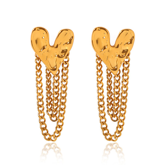 ORECCHINI LOVE CON PENDOLI ACCIAIO INOX 304 REGOLABILE