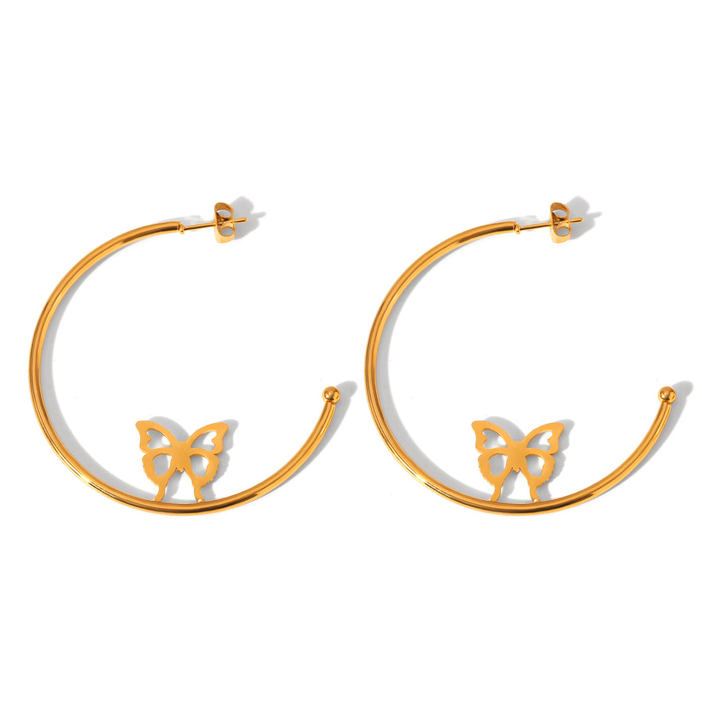 ORECCHINI  BUTTERFLY ORO ACCIAIO INOX 304 REGOLABILE