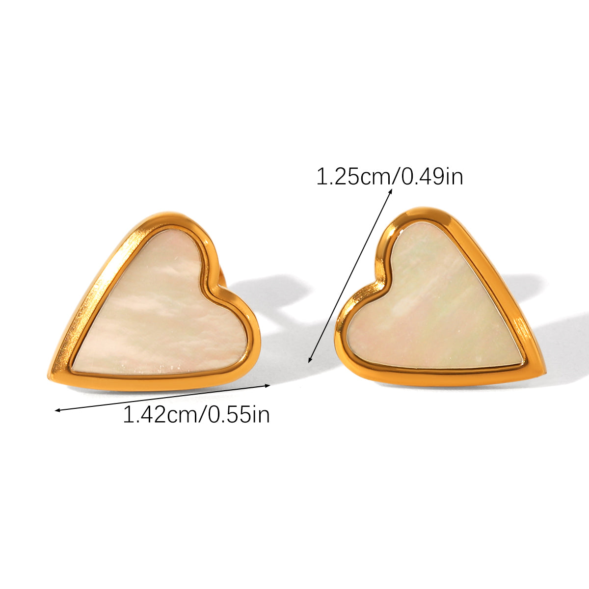 ORECCHINI BATTICUORE  MADREPERLA ACCIAIO INOX 304 REGOLABILE