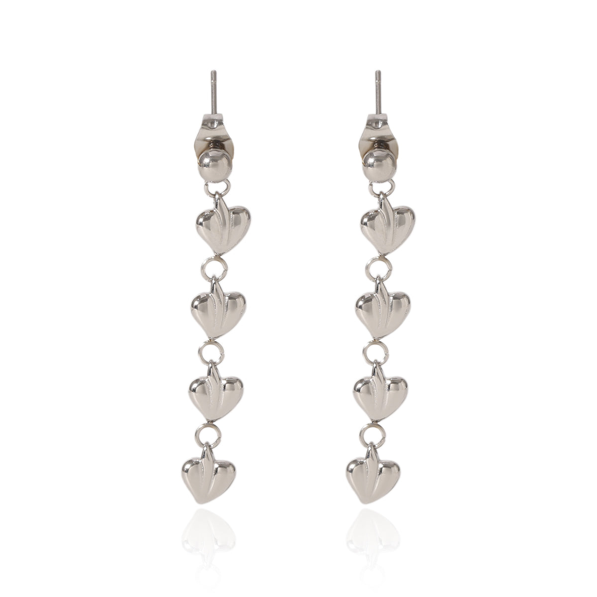 ORECCHINI  CUORICINI IN ARGENTO ACCIAIO INOX 304