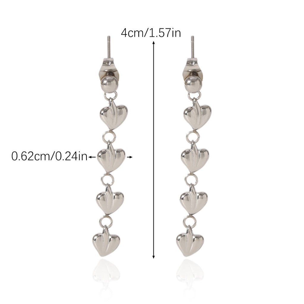 ORECCHINI  CUORICINI IN ARGENTO ACCIAIO INOX 304