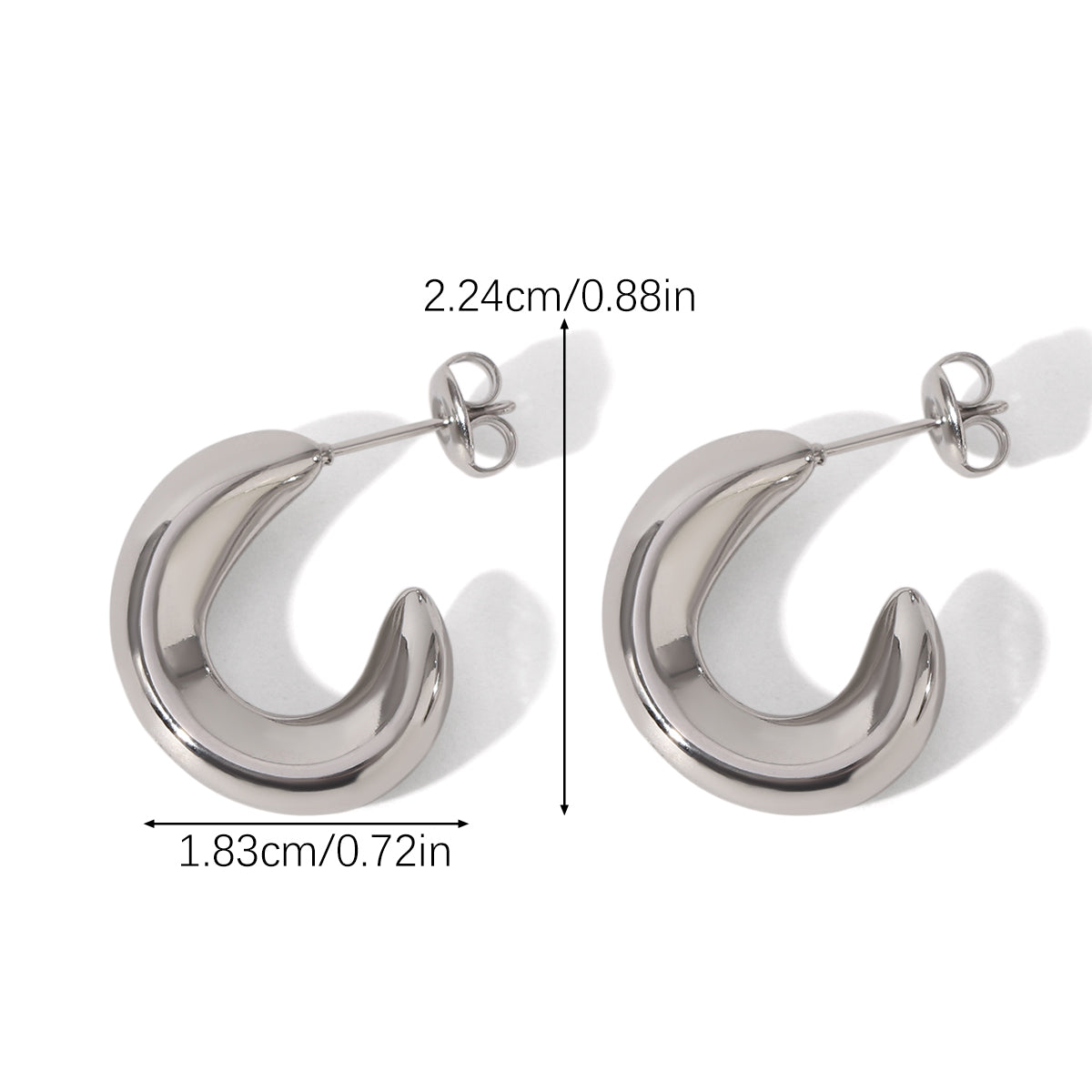 ORECCHINI GOCCIA  IN ARGENTO ACCIAIO INOX 304