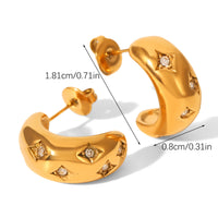 ORECCHINI DROP IN ORO CON STRASS ACCIAIO INOX 304 REGOLABILE