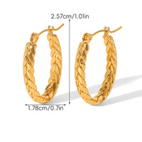 ORECCHINI A CERCHIO TRECCIA ORO ACCIAO INOX 304