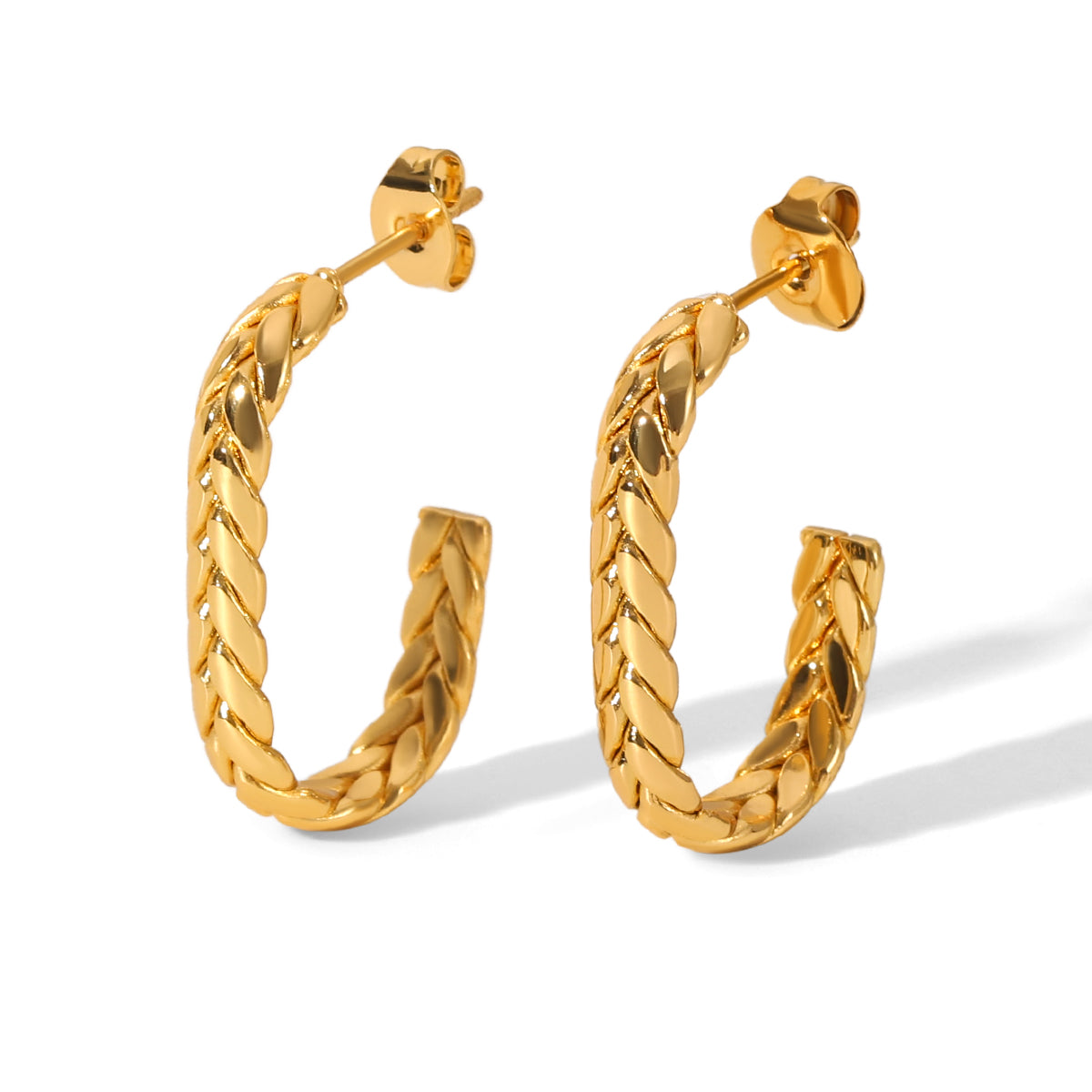 ORECCHINI TRECCIA ORO ARGENTO ACCIAO INOX 304