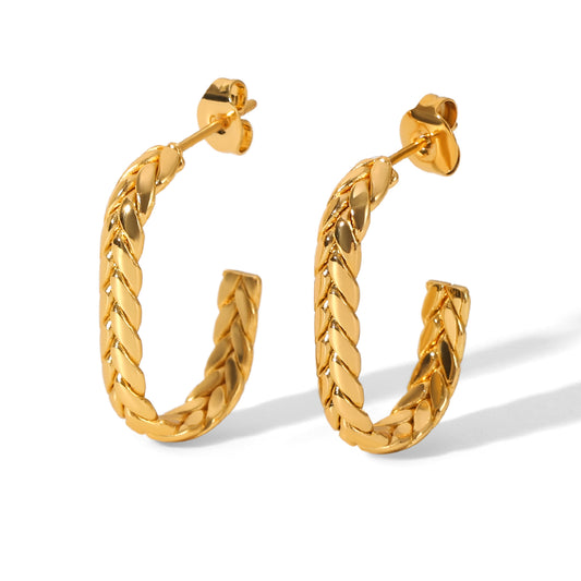 ORECCHINI TRECCIA ORO ARGENTO ACCIAO INOX 304
