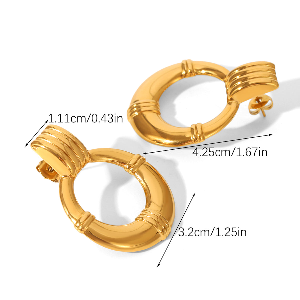 ORECCHINI MARINARA IN ORO ACCIAIO INOX 304