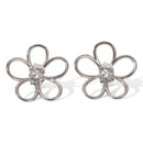 ORECCHINI FLOWERS IN ARGENTO ACCIAIO INOX 304