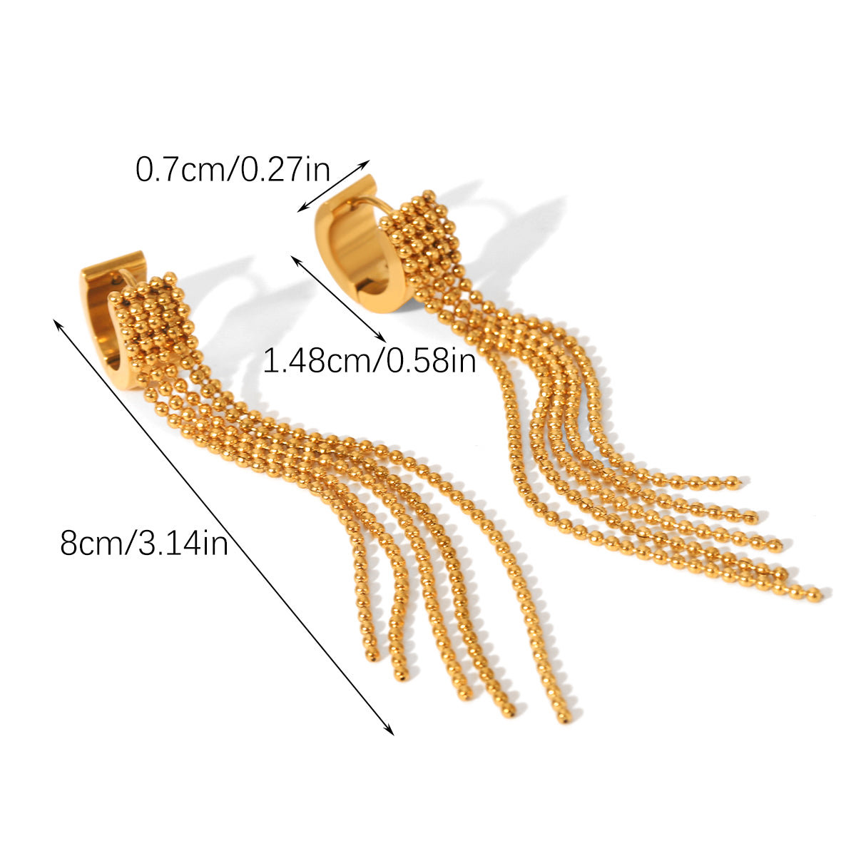 ORECCHINI ELEGANCE A CERCHIO CON PENDENTI ORO IN ACCIAIO INOX 304