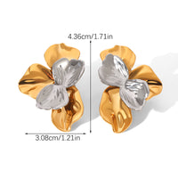 ORECCHINI PETALI IN ORO-ARGENTO ACCIAIO INOX 304